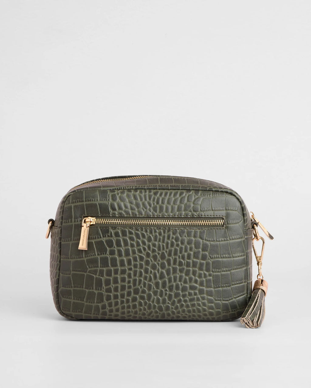 Pom Pom London City Croc Leather Crossbody Bag