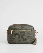 Pom Pom London City Croc Leather Crossbody Bag