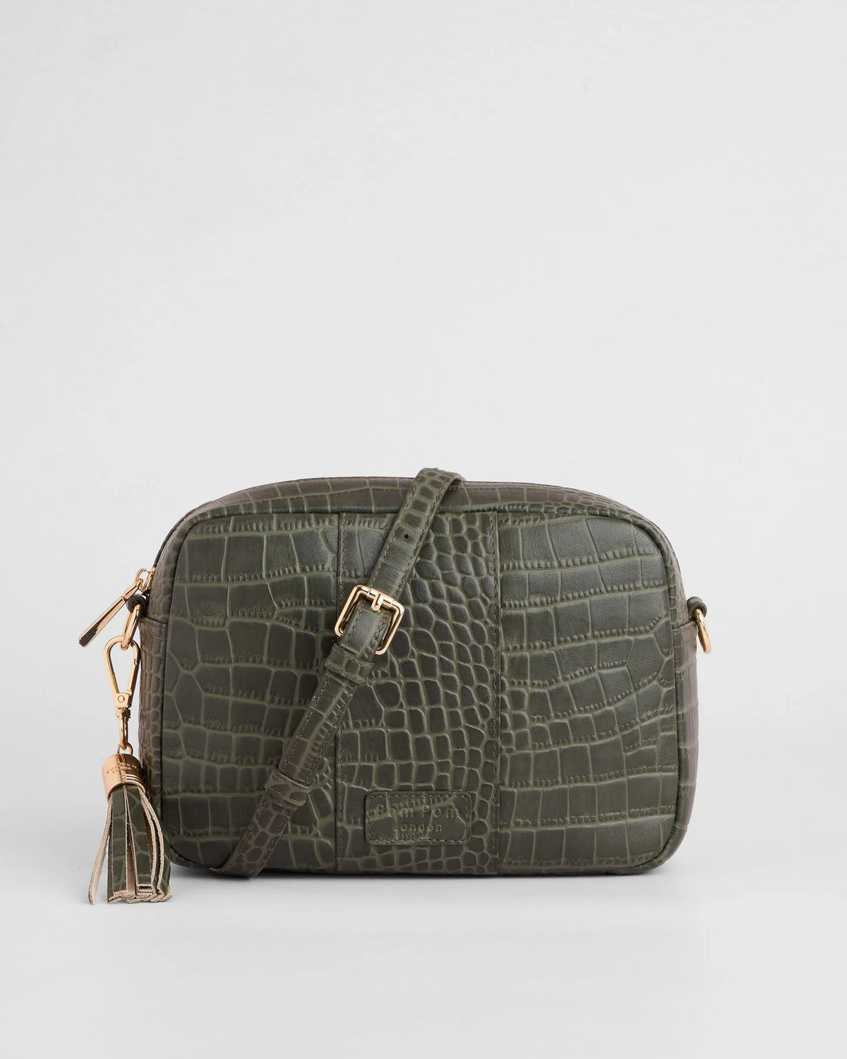Pom Pom London City Croc Leather Crossbody Bag