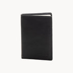 Black leather wallet on a white background