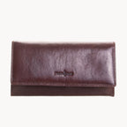 Brown leather wallet on a white background
