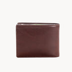 Brown leather wallet on a white background