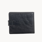 Black leather wallet on a white background
