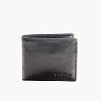 Black leather wallet on a white background