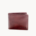 Brown leather wallet on a white background