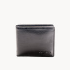 Black leather wallet on a white background