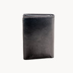 Black leather wallet on a white background