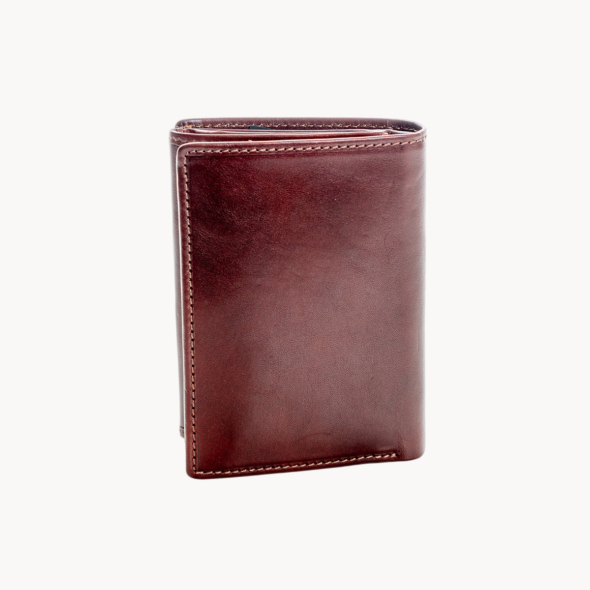 Brown leather wallet on a white background