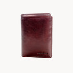 Brown leather wallet on a white background