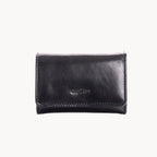 Black leather wallet on a white background
