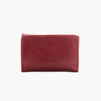 Red leather wallet on a white background