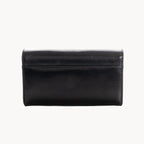 Black leather wallet on a white background