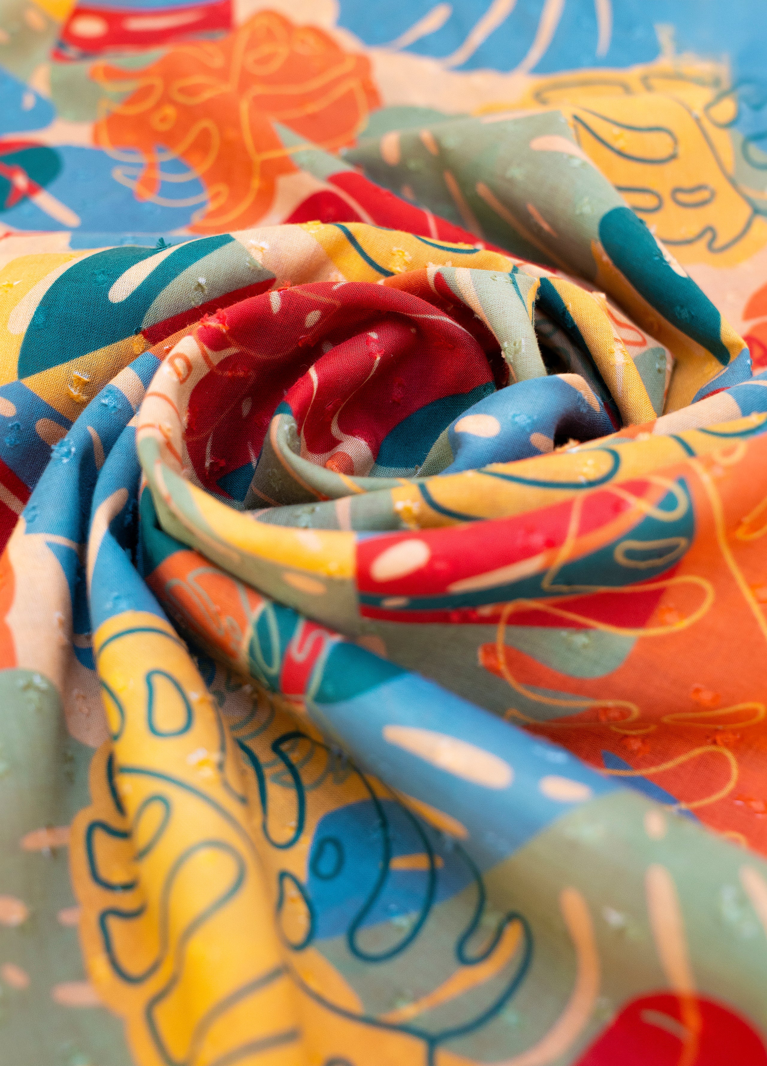 Powder Infinity Scarf - Exotic Leaves