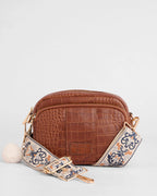 Pom Pom London Original Faux Croc Crossbody Bag