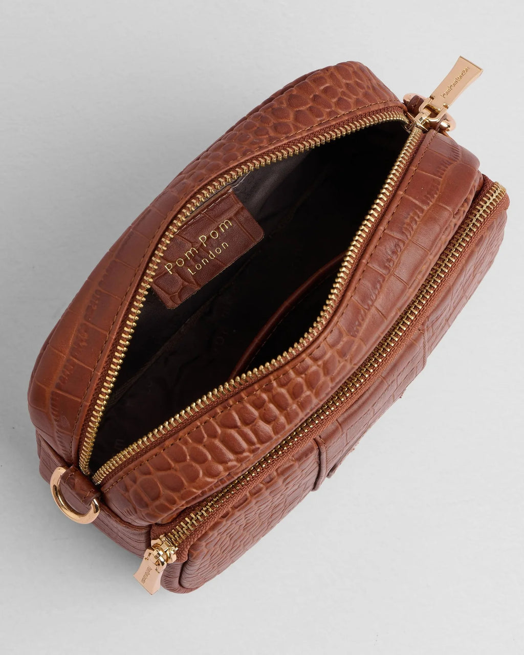 Pom Pom London Original Faux Croc Crossbody Bag