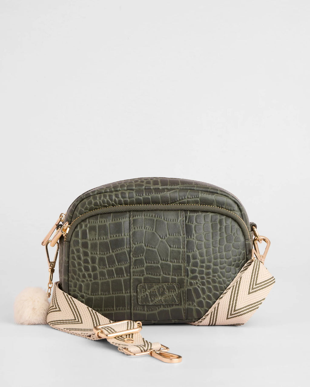 Pom Pom London Original Faux Croc Crossbody Bag