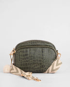 Pom Pom London Original Faux Croc Crossbody Bag