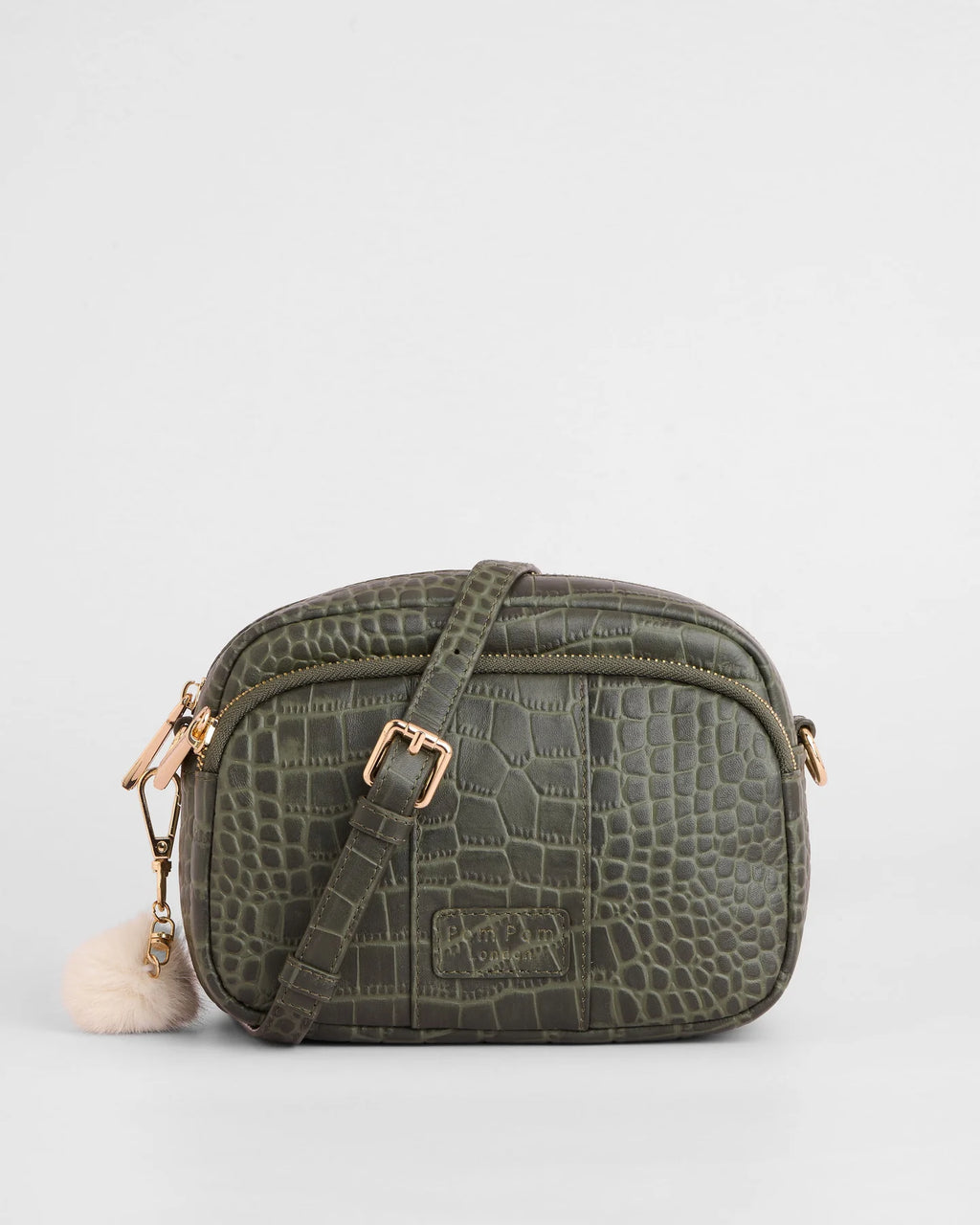 Pom Pom London Original Faux Croc Crossbody Bag
