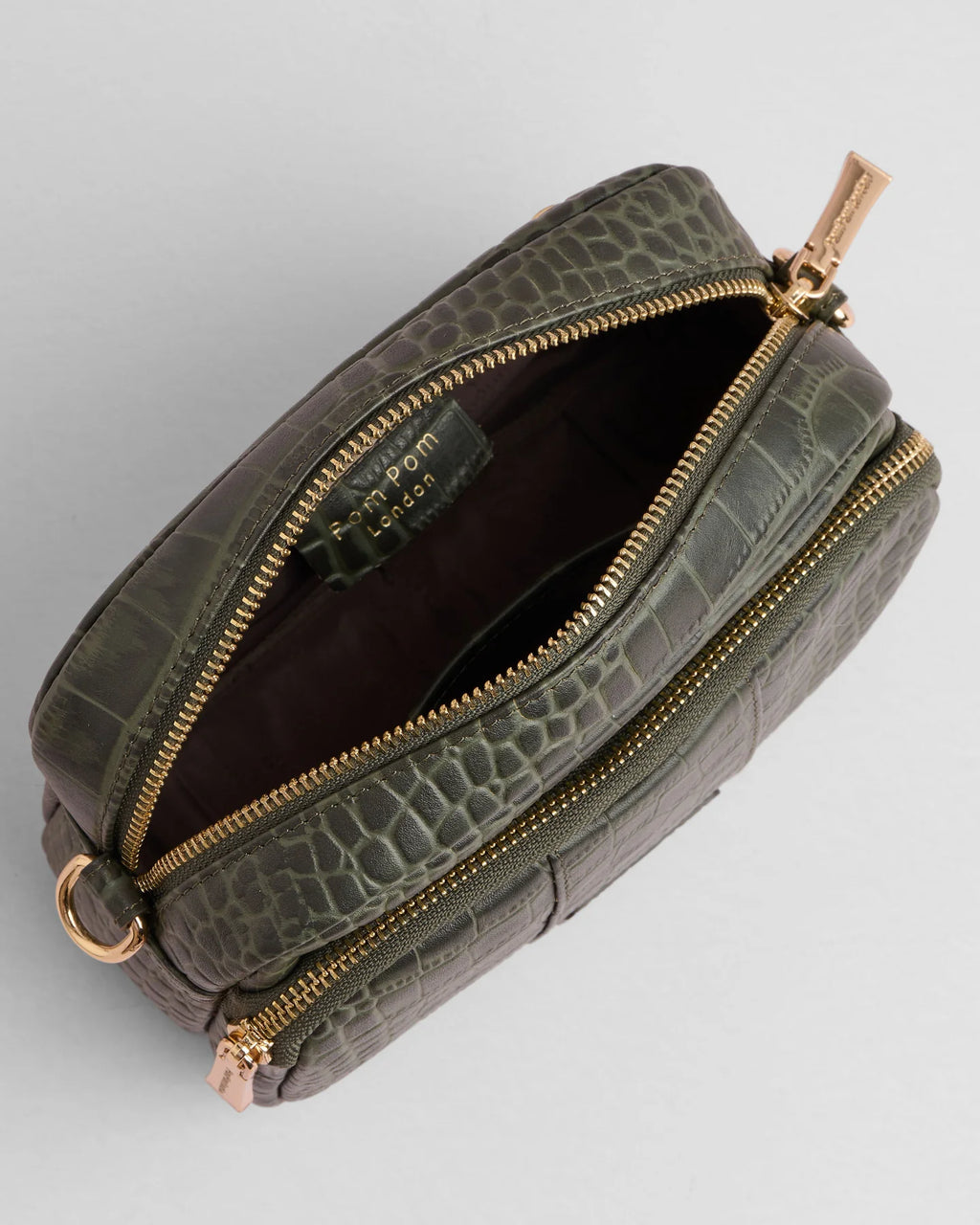 Pom Pom London Original Faux Croc Crossbody Bag