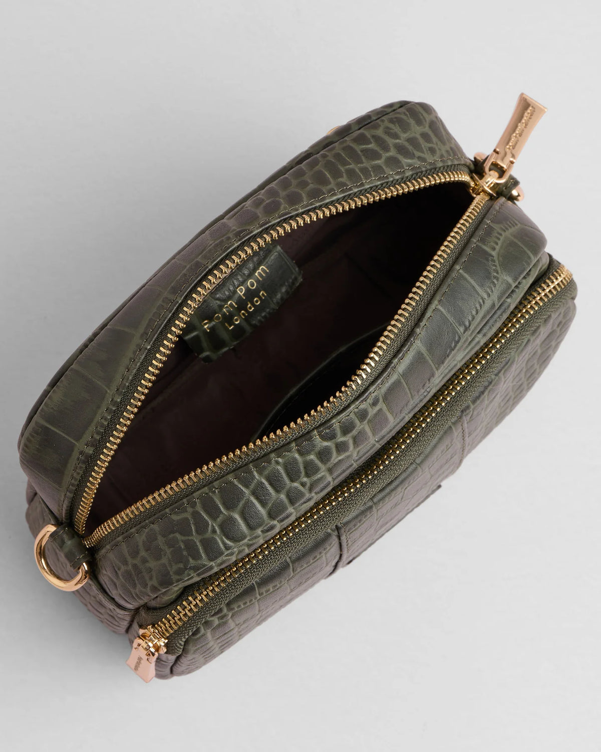 Pom Pom London Original Faux Croc Crossbody Bag