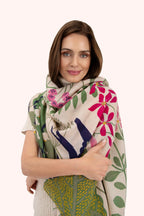 Powder Printed Scarf Swooping Swallows