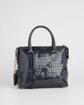 Pom Pom London Greenwich Patent Croc Leather Bag