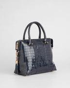 Pom Pom London Greenwich Patent Croc Leather Bag