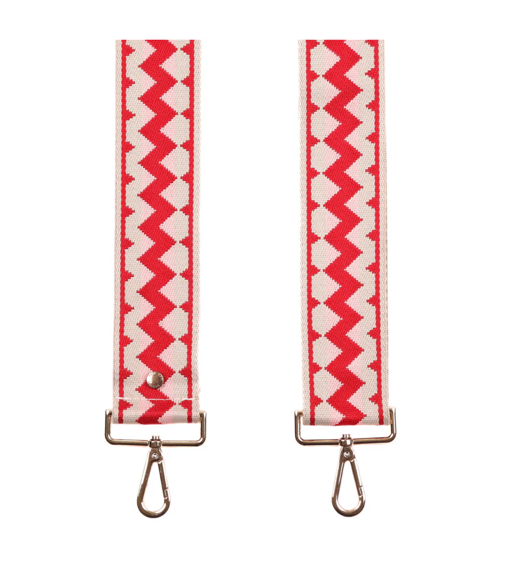 Red Pom Pom Fabric Straps