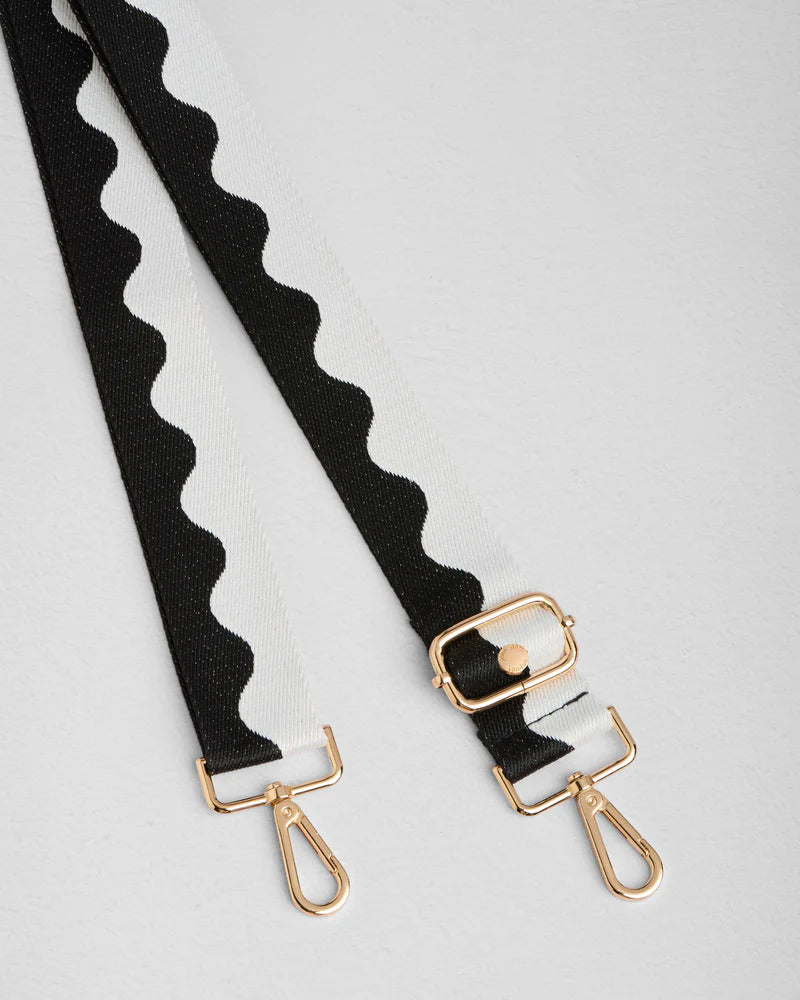 Black Pom Pom Fabric Straps