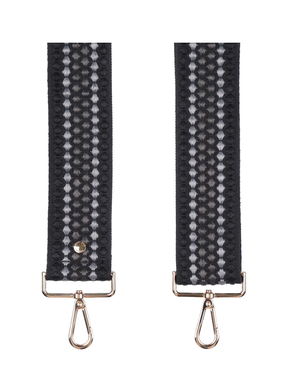 Black Pom Pom Fabric Straps