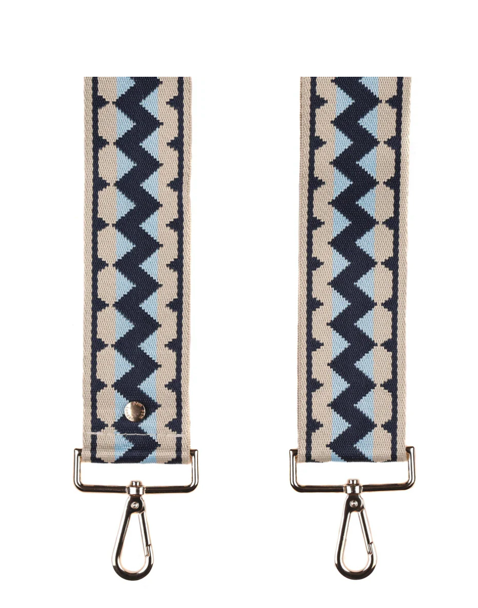 Blue Pom Pom Fabric Straps