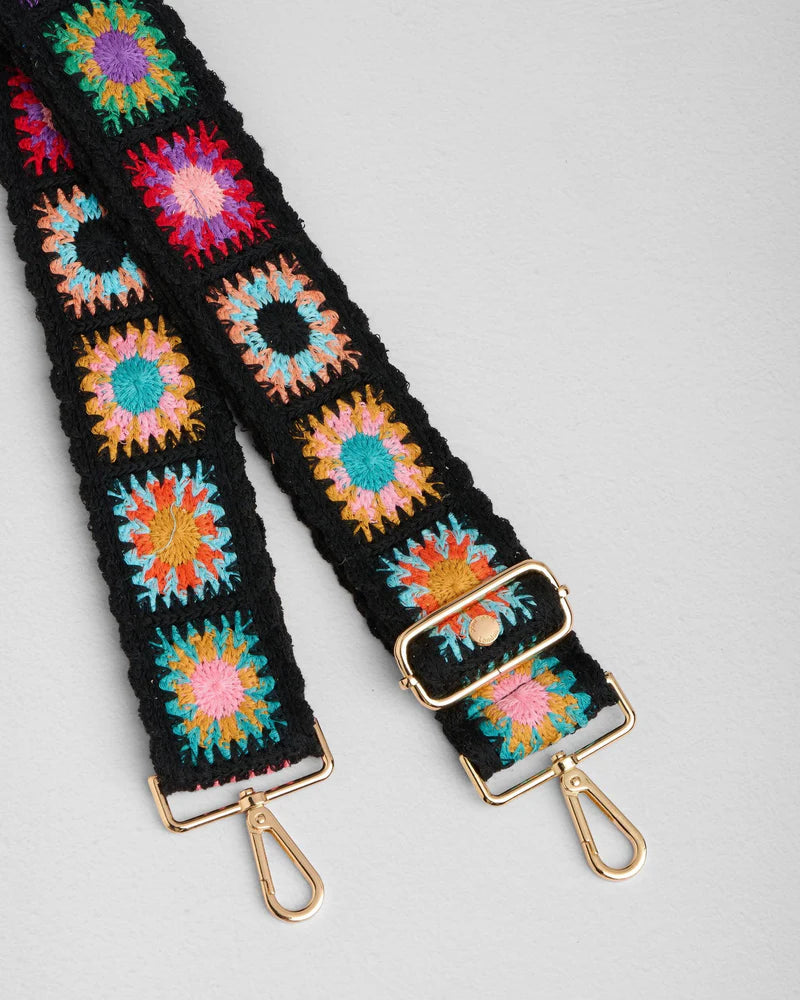 Black Pom Pom Fabric Straps