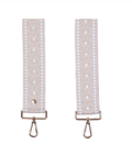 Decorative straps with geometric patterns on a white background