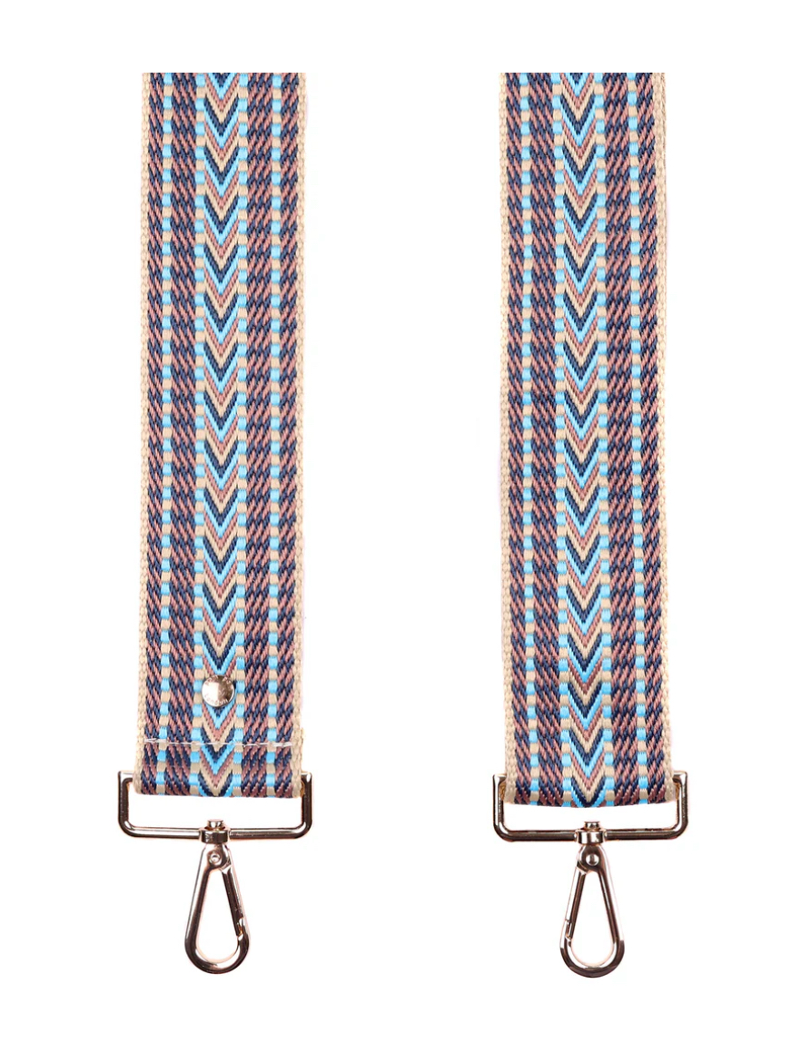 Blue Pom Pom Fabric Straps