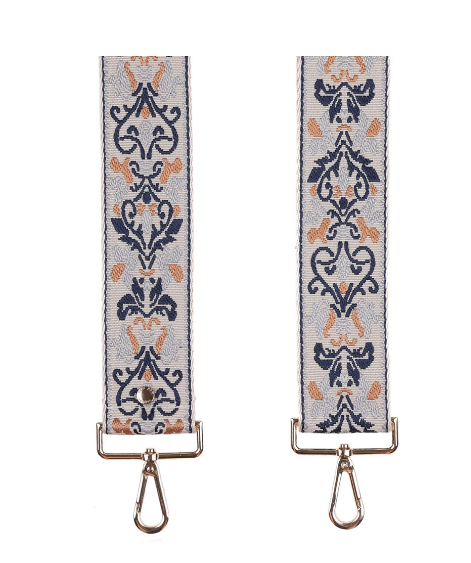 Blue Pom Pom Fabric Straps