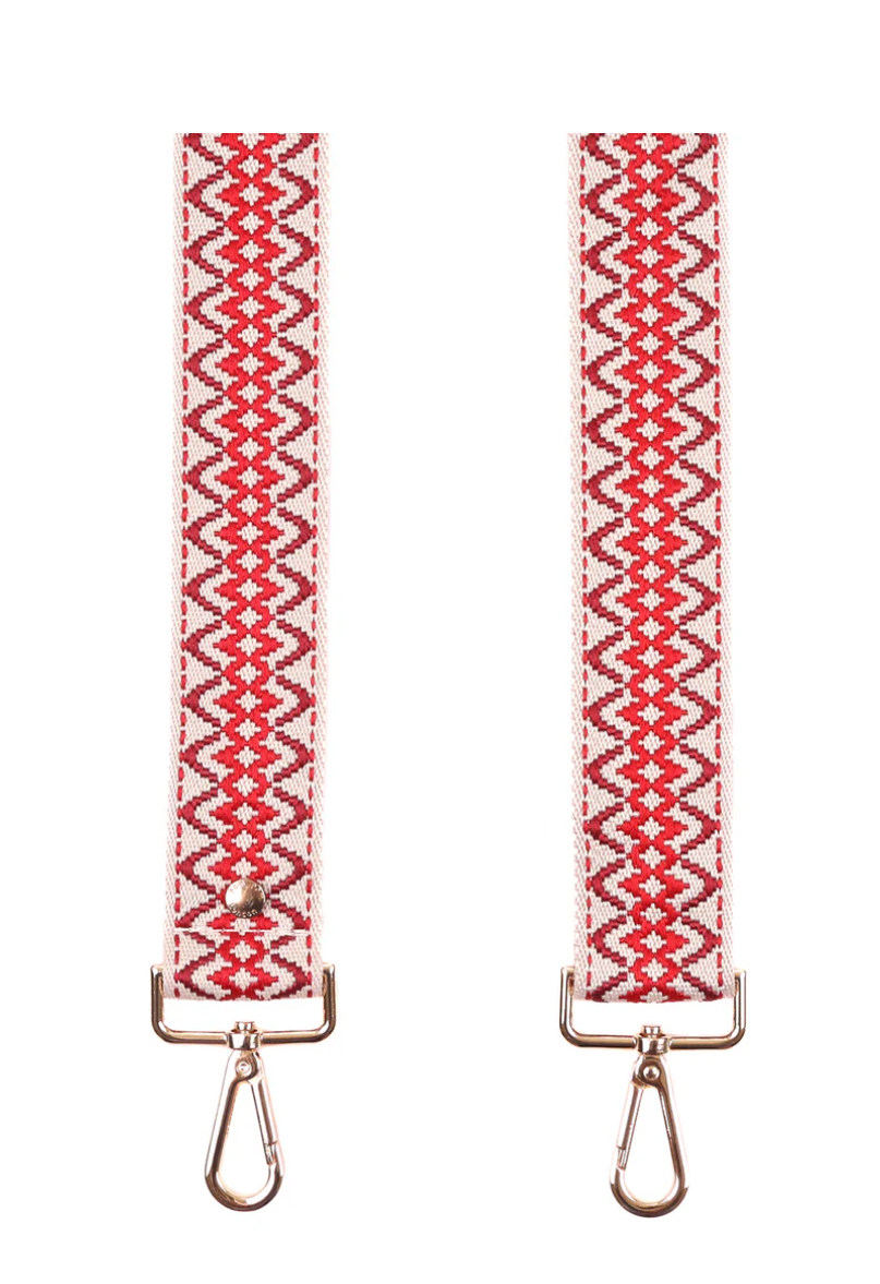 Red Pom Pom Fabric Straps
