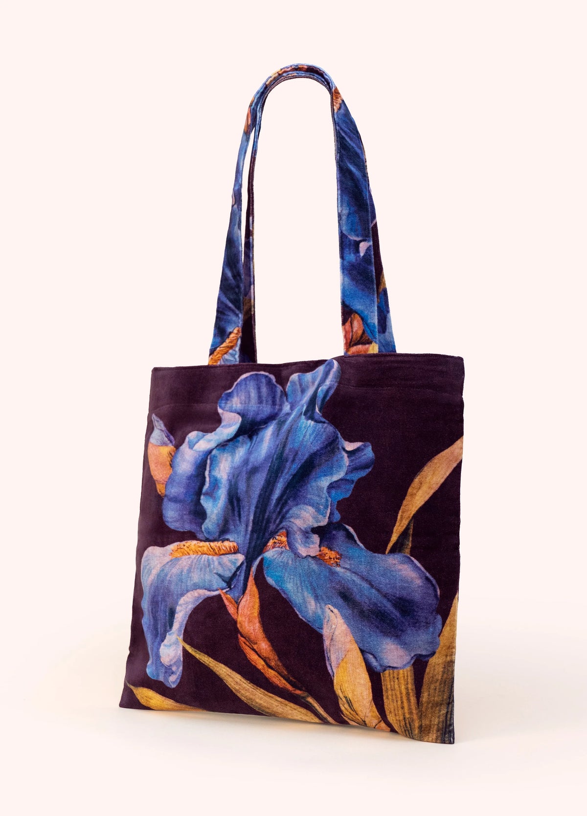 Powder Iris Velvet Tote Bag