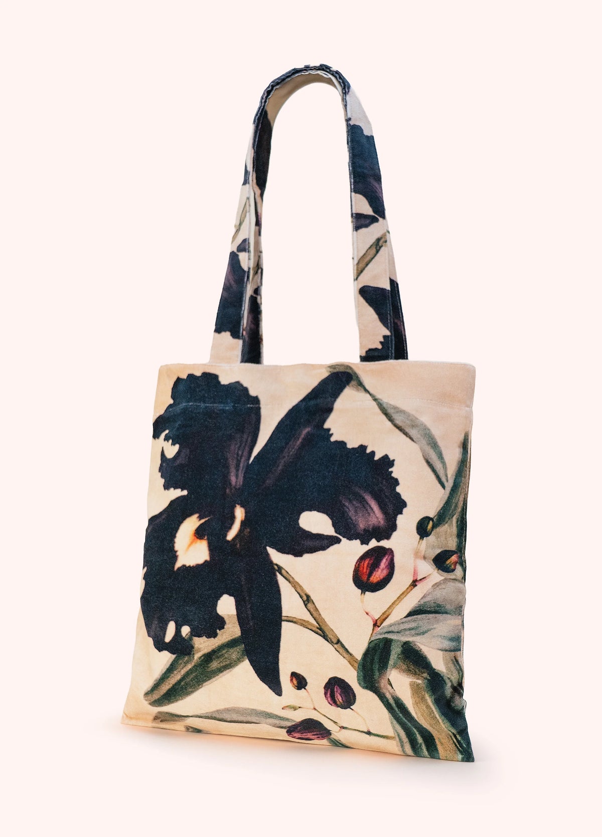 Powder Midnight Orchid Velvet Tote Bag