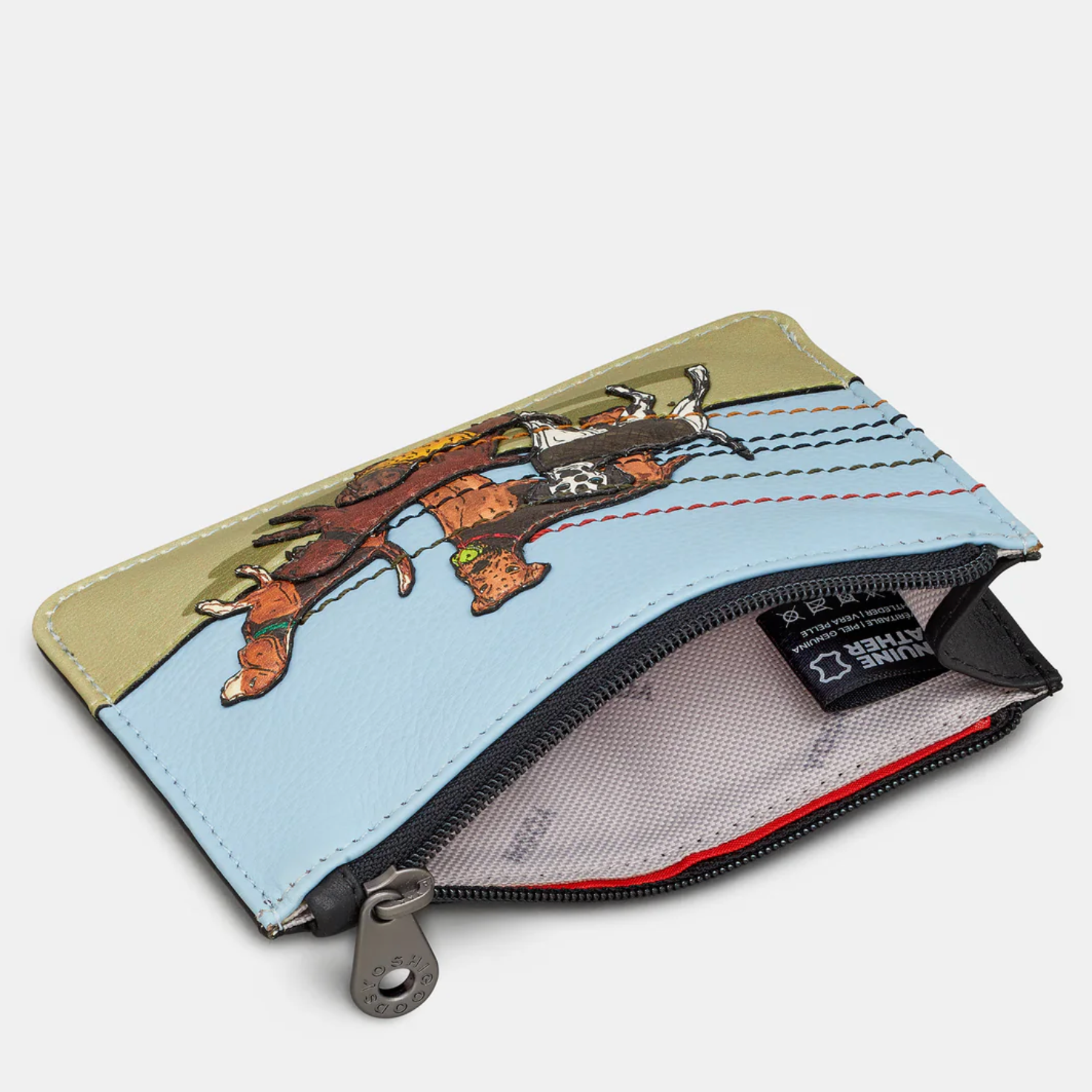 Coin purse with a design of a deer and trees on a white background