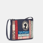 Navy Crossbody bag with Jane Ausitn applique books