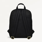 Black backpack on a white background