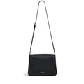 Radley Westwell Lane Medium Flapover Crossbody Bag in Black - front view showing flapover and adjustable strap