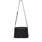 Radley Westwell Lane Medium Flapover Crossbody Bag in Black - front view showing flapover and adjustable strap