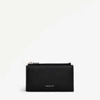 Black wallet with 'Radley' branding on a white background