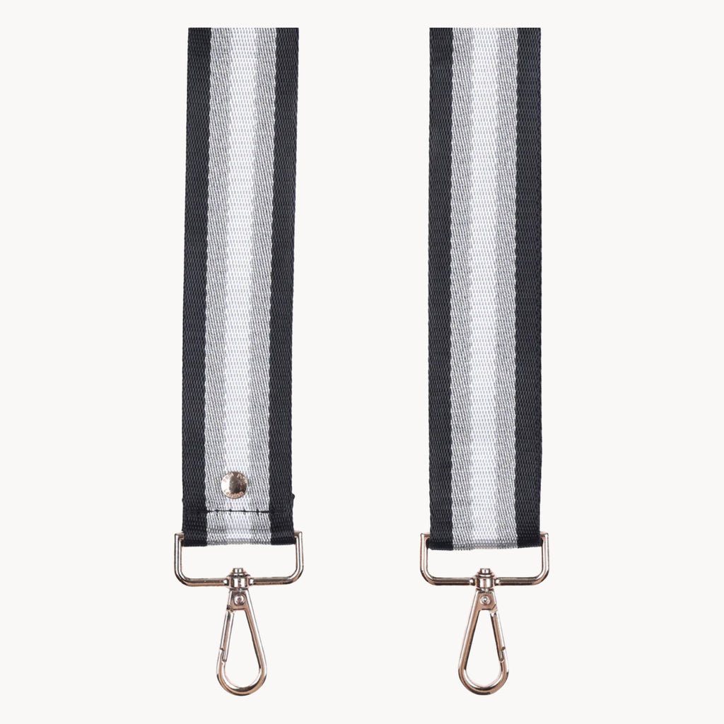 Silver and Pewter Pom Pom Fabric Straps