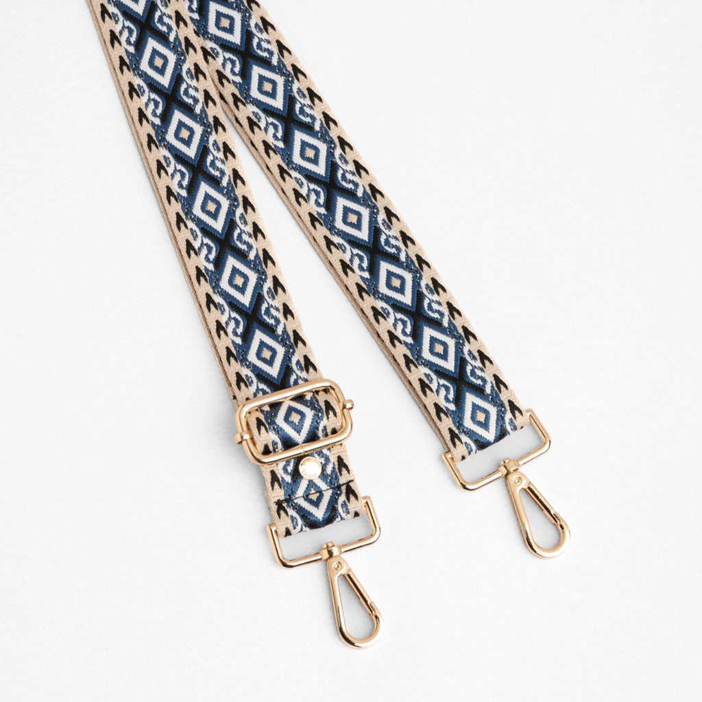 Blue Pom Pom Fabric Straps